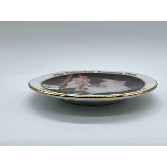 Vintage Norman Rockwell Plate The Saturday Evening Post Girl at the Mirror - Picture 4 of 9